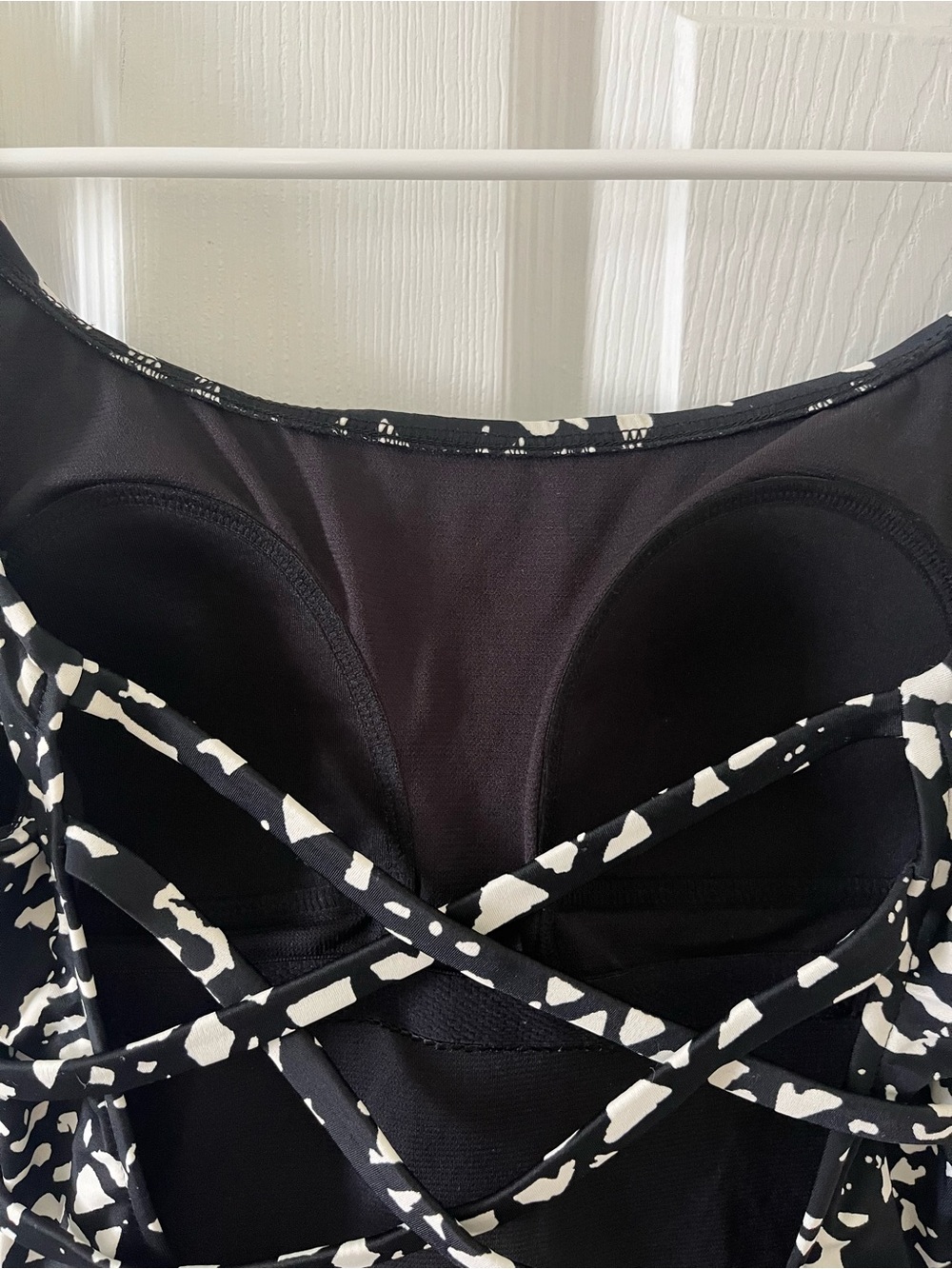 Aqua Green Black and White Womens Swimsuit - Picture 3 of 7